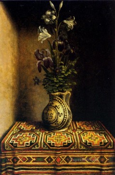  Netherlandish Oil Painting - Marian Flowerpiece religious Netherlandish Hans Memling flower